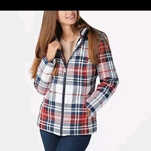 G.I.L.I. Red and Blue Plaid Puffer Jacket